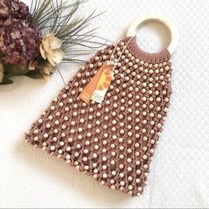 NWT C&C California Beaded Macrame Boho Bag